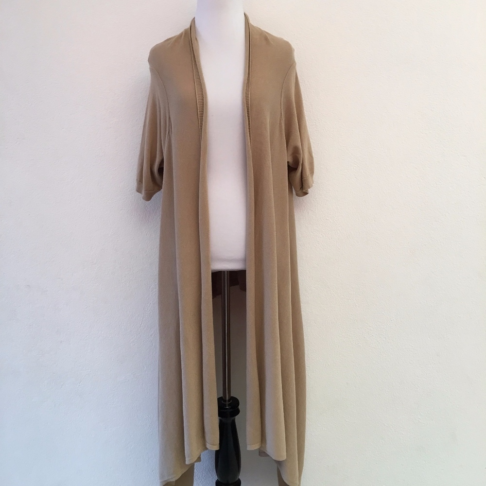 Talbots Longline Open Cardigan Sweater Pima Cotton Size Medium